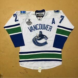 2011 Reebok CCM Vancouver Canucks Stanley Cup White Hockey Jersey Size 52